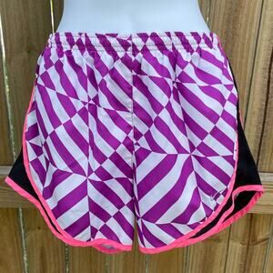 Nike Dri-fit purple geometric pattern running shorts